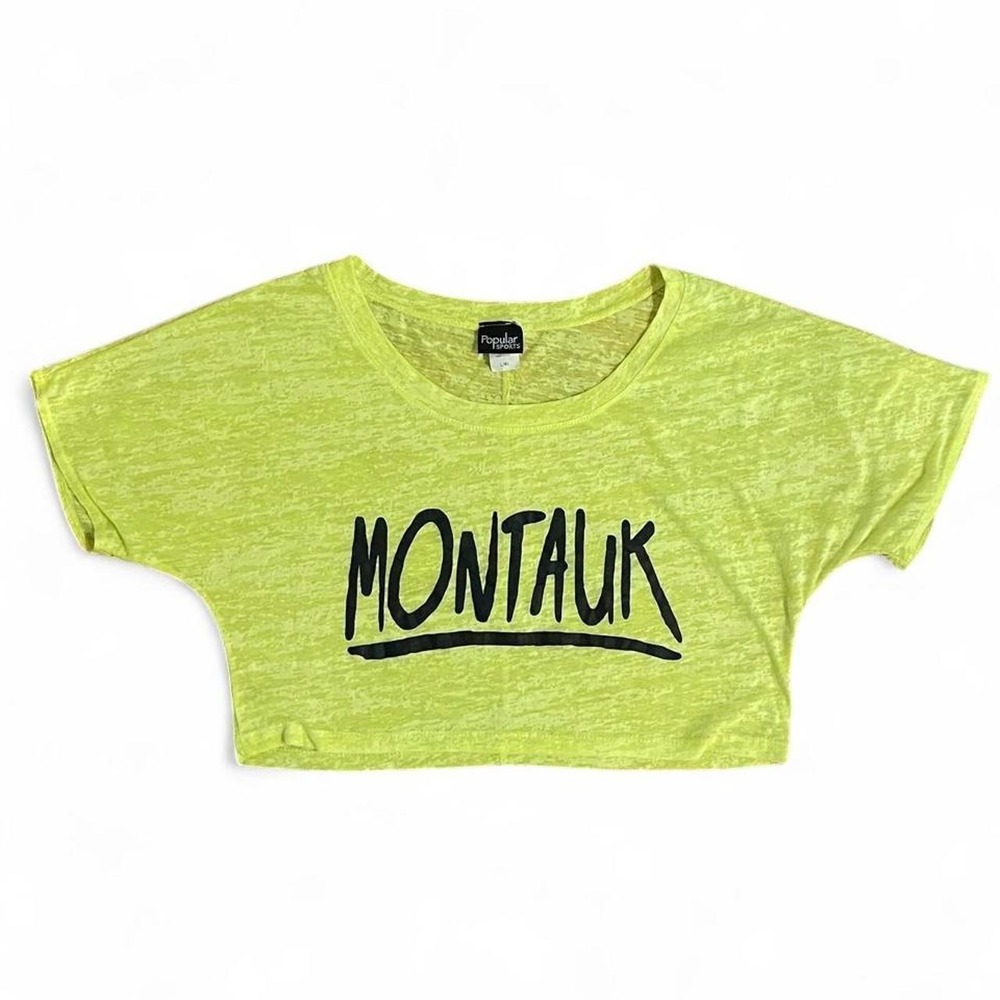 Y2K Summer Montauk Yellow Crop Top Size L/XL